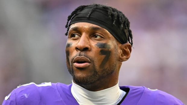 Vikings cornerback Patrick Peterson walks off the field during a game vs. the Cardinals.